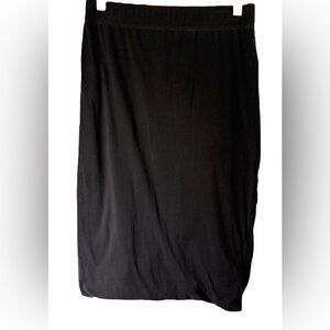Peruvian Connection Women's Midi Skirt Black Pima Cotton Blend Size Medium